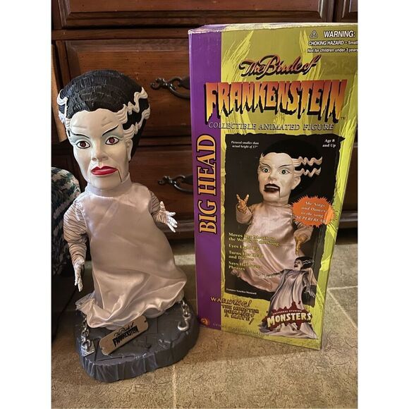 Universal Studios Monsters Bride of Frankenstein Vintage Animated Gemmy Big Head - Picture 6 of 16